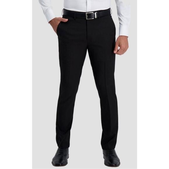 NWT Haggar H26 Men’s Stretch Slim Fit Dress Pants Black sz 34x30 Polyester Blend - Picture 3 of 6